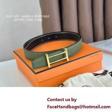 Hermes Rider belt buckle  &  Leather strap 32 mm 02 2023